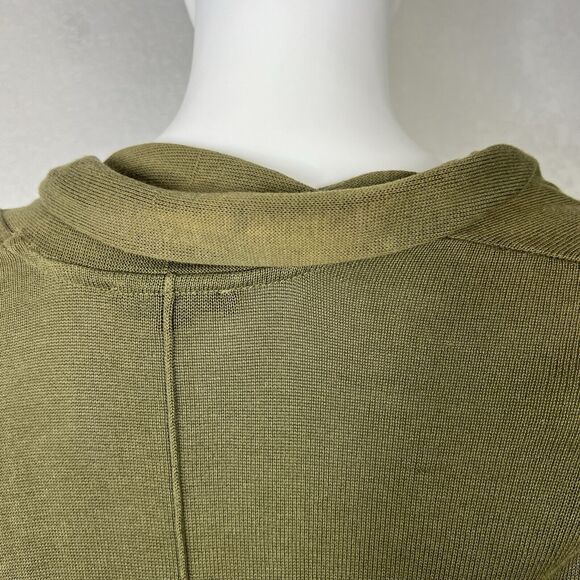 J.Crew Size M classic oversized long open front cardigan Olive Green *Flawed - Picture 5 of 7
